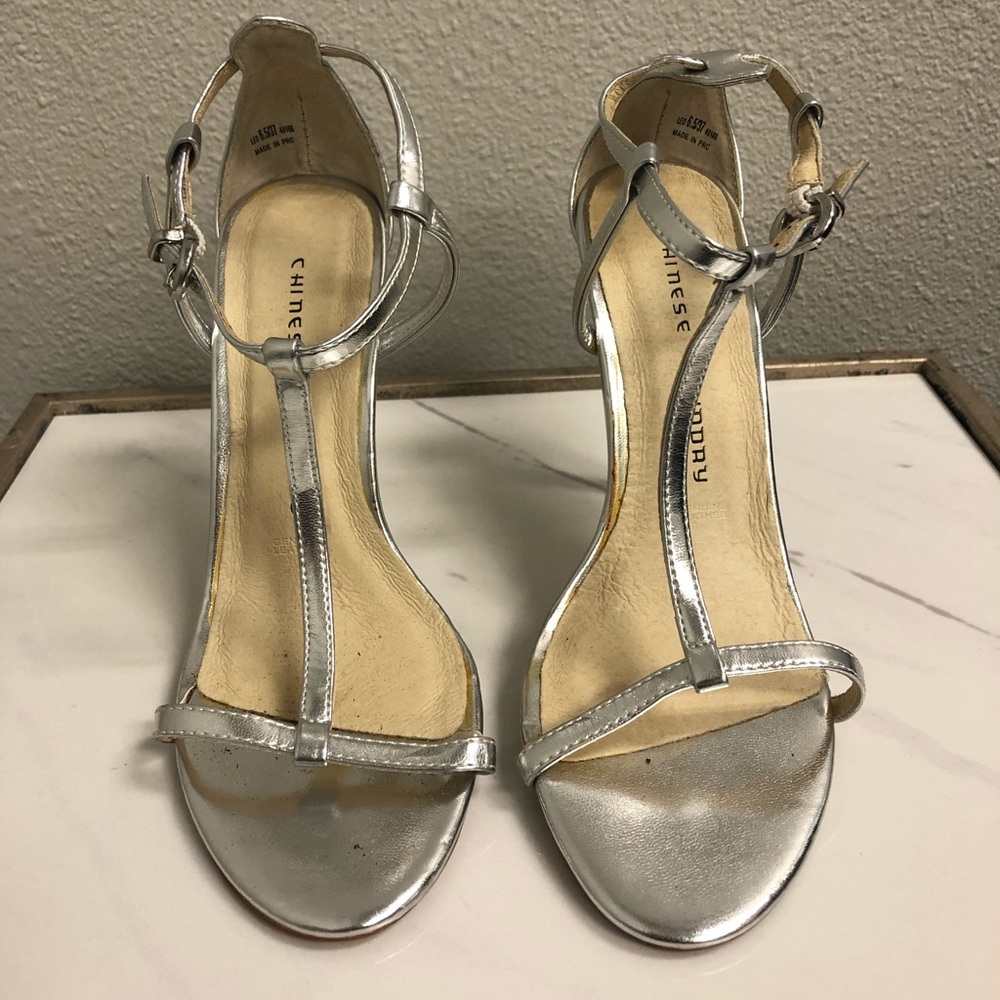 Silver Chinese laundry heels